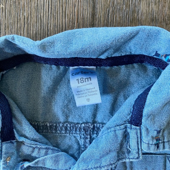 4/$20 Carter’s One piece chambray romper - Picture 4 of 6
